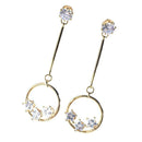 Crystal Earrings Round Star Earrings Wedding Party Dangle Pendant Earrings