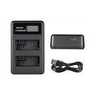 LP-E8 Battery Dual Charger LCD USB Input Portable For Canon EOS 550D 600D 650D