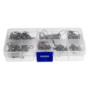 70Pcs Fishing Interlock Snap Barrel Swivels Rolling Solid Ring Multiple Size