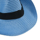 Unisex Fashion Summer Beach Panama Sun Hat Cuban Style Cap Blue