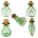 10 Small Flat Bottom Jars DIY Cork Glass Bottle Jars