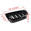 Glossy Black Front Hood Kidney Grille Grill ABS Dual Line Compatible for BM