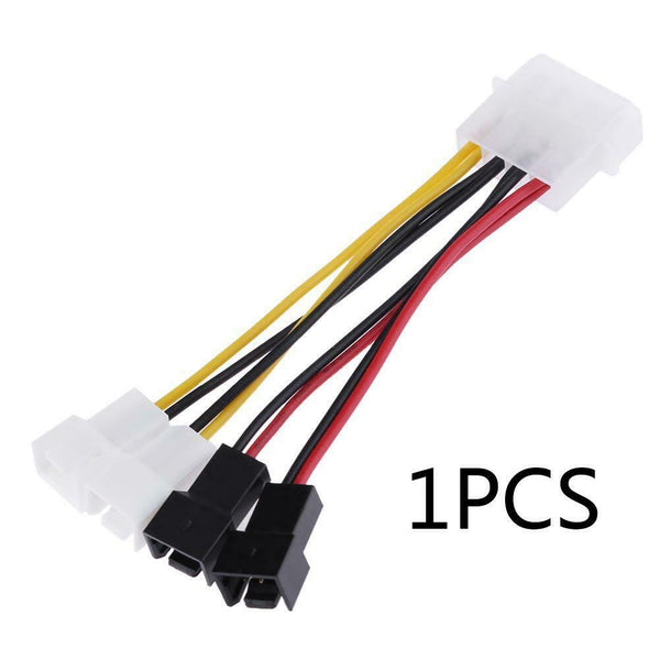 1pcs 4-Pin Molex to 3-Pin fan Power Cable Adapter Connector 12v*2 / 5v*2