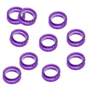 10 Pieces Rubber Scissors Shears Finger Rings Grips for Salon Barber Purple
