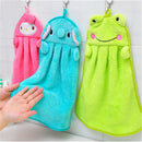 Kids Nursery Hand Towel Cartoon Animal Kitchen Bath Hanging Wipe Soft Towel