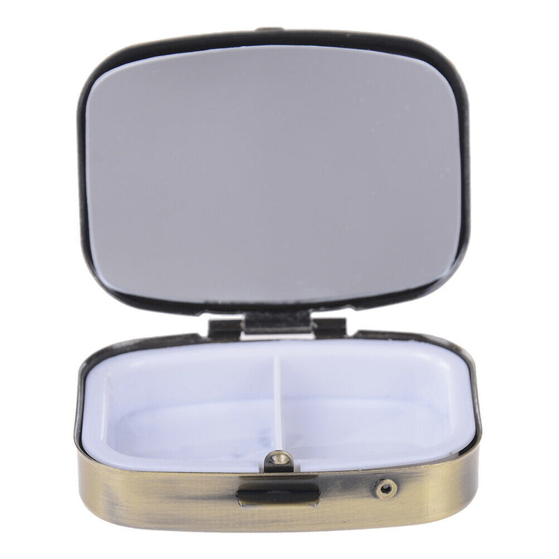 2Grid Moistureproof Metal Folding PillCase Medicine StorageOrganizer ContainerBX