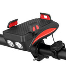 Bicycle Power Bank Phone Rack Holder w/Headlight Speaker (Red 4000mAh)