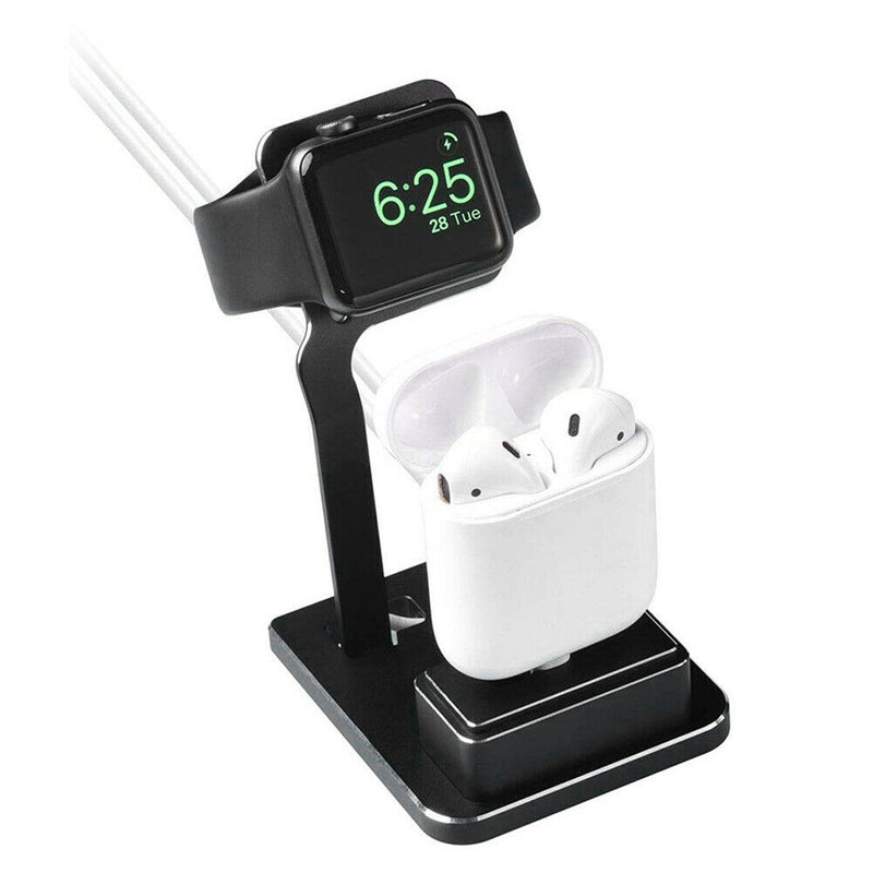 2 in 1 Aluminum Charging Dock Stand Holder Support Chargers for iWatch AirPods