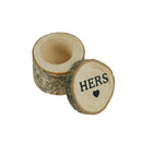 2Pcs/Set Wooden Rustic Wedding Engagements Ring Box Bearer Ring Holder Case OZ