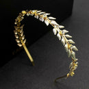 Fashion Headdress Retro Metal Leaf Rhinestone Bride Headwear Hair Jewelry