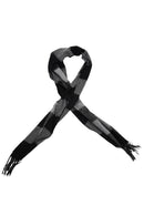 Chic Black & Gray Checked Pattern Fringe Decorated Men's Scarf W2S5