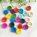 100pcs 15mm Colorful Round Wood Flatback DIY Wooden Buttons Sewing Craft Sc