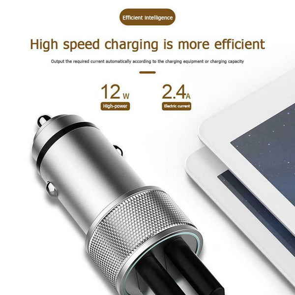 Dual USB 5V 2.4A Fast Charging Car Phone Charger Adapter for Phone Tablet