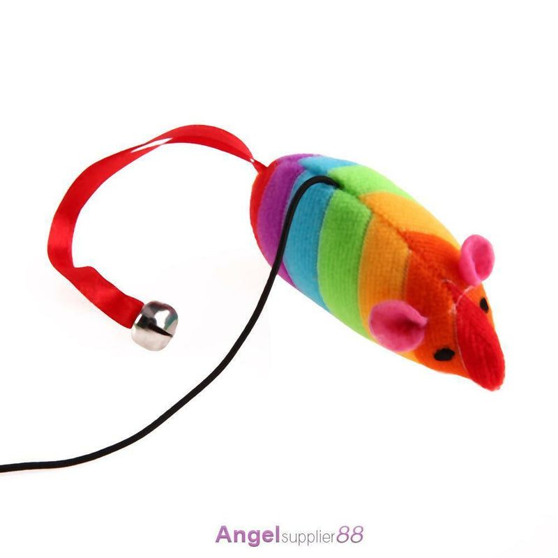 Funny Cat Rods Interactive Toys Cat Teaser Stick Mouse Steel Wire Colourful