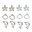 30pcs Mixed Dolphin Shell Stars Charms Acrylic Pendant DIY Jewelry Findings