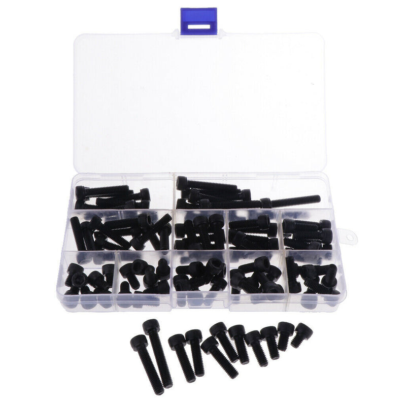 Alloy Steel Socket Cap Screws M6 Hex Head Bolt Nuts Assortment Kit with Box