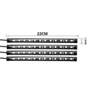4 Pcs LED RGB Car Interior Atmosphere Light Strip w/ Music Control+IR Remote