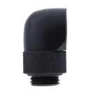 G1/4 Inner Outer Dual Thread 90 Degree Rotary Water Tube Connector Black Adapter