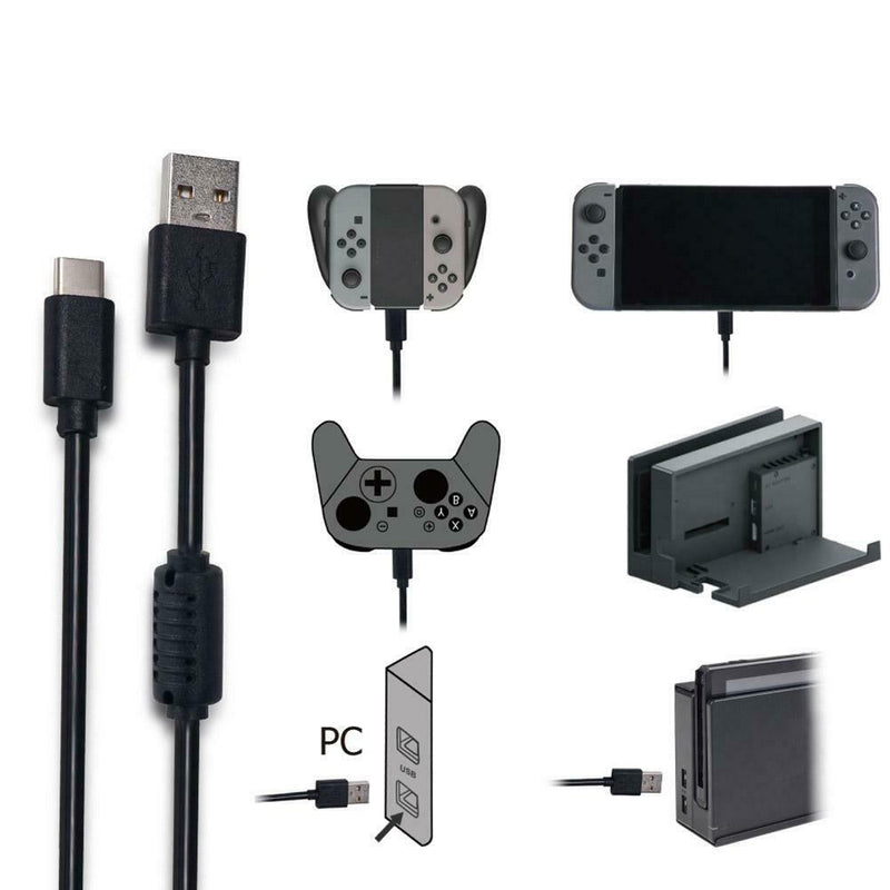 Portable 1.8m Fast Charging Charger Data Cable for Nintend Switch Game Console
