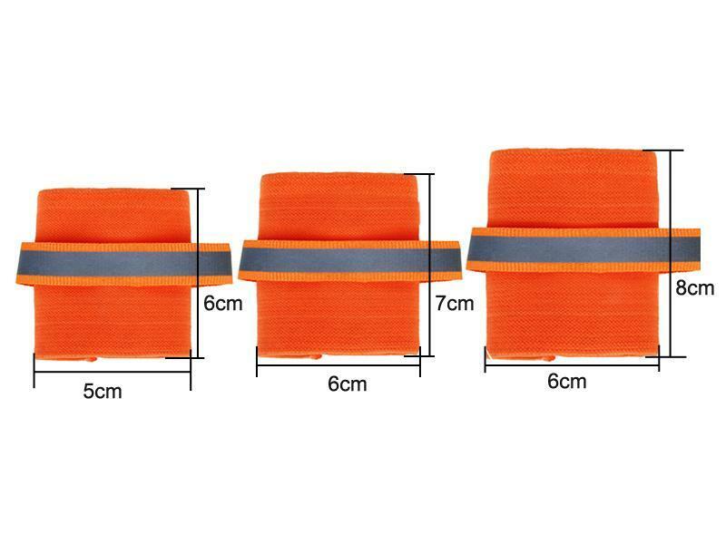 2x Orange Elastic Pet Dog Leg Bands Knee Protector With Reflective Strips L