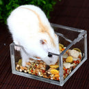 Clear Feeding Bowl Hamster Food Water Dish Container 7.5x7.5x3.2cm
