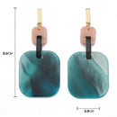 Korean Retro Acrylic Earrings Women Drop Earrings Geometric Rectangular Rou T8G3