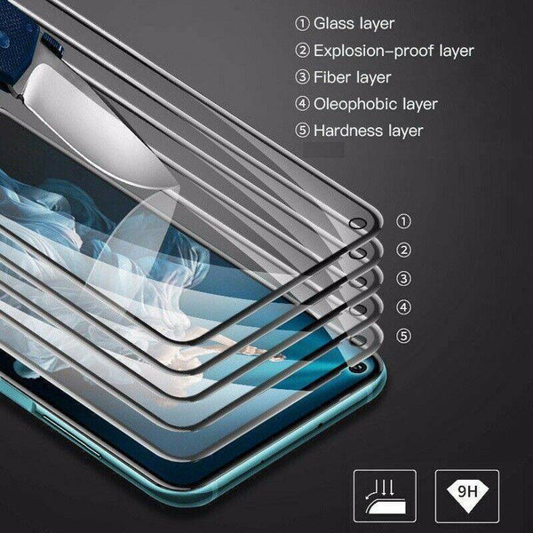For Huawei Nova 5T - Full Cover Tempered Glass Screen Protector + Lens Film