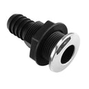 2x Black Thru-Hull Marine Fitting Nylon for  3/4 in Barb Hose Fitting Boats