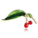 Enamel Cherry Piercing Brooch Pin Collar Decor Badge Corsage Jewelry Women G JR