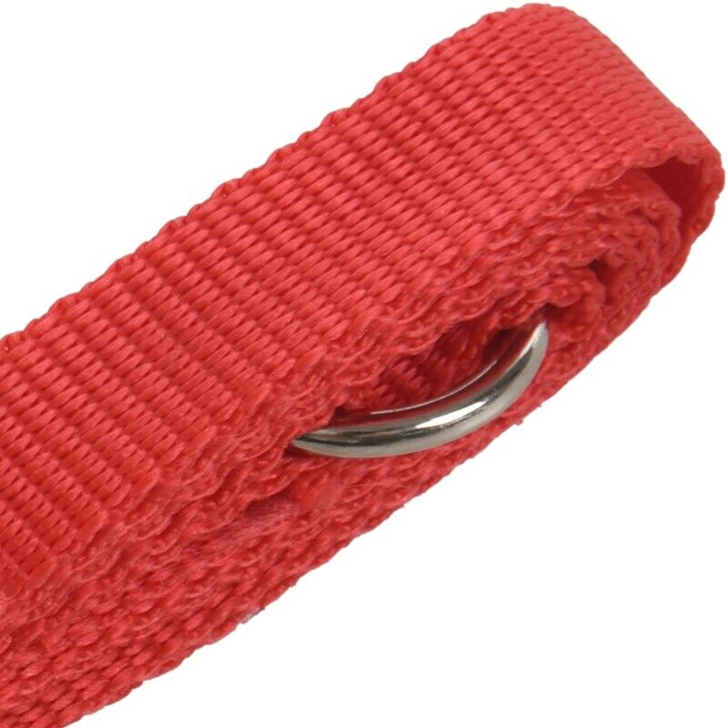 Red Nylon 15mm Width Walk Double Dog Two Lobster Clasp Way Pet Leash