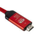 4K Type-C to HDMI Aluminum Alloy 2m Converter Cable w/USB for Laptop (Red) A