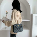 Solid Color Women Chain Handbag Leather Messenger Shoulder Tote Bag (Blue)