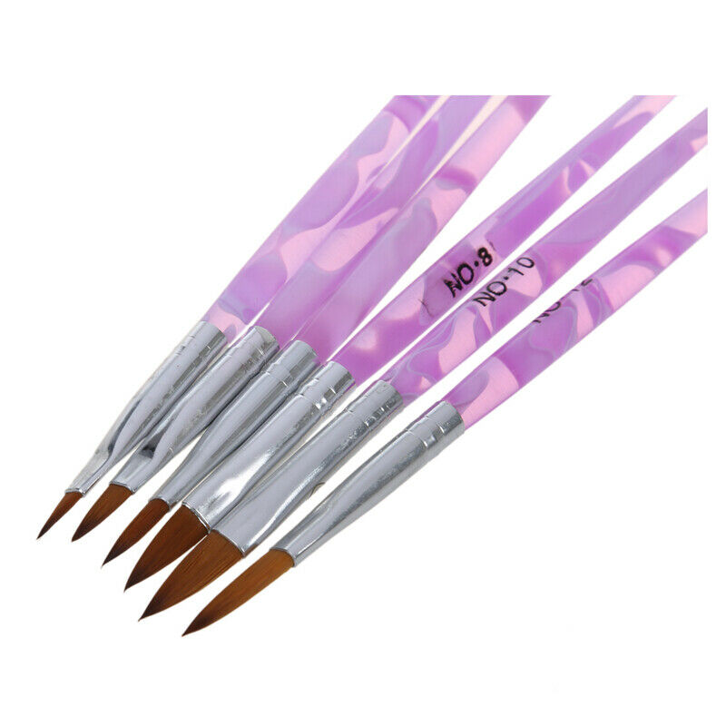 Professional Lots 6 PCS Acrylic Nail Art Pen Brush Painting Dotting Tool Fa J9W7