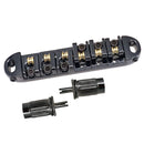1 Set Roller Saddle Locking Bridge with Studs for Les Paul LP Guitar Black