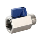 1/2" NPT, Stainless Steel 304 Mini Ball Valve Female X Male Brewing Ball Valve
