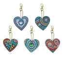 5pcs DIY Full Special Shaped Love Heart Diamond Painting Keychain Pendant Gifts