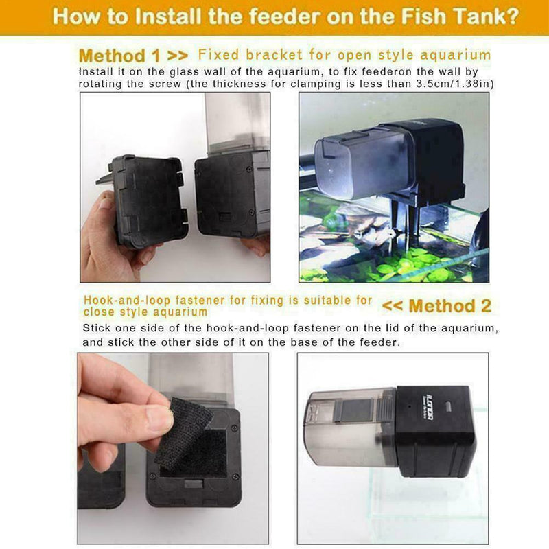 Programmable Mini Auto Fish Feeder Aquarium Tank Automatic Fine Food Dispen F7T4