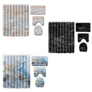 180X180Cm Waterproof Bathroom Shower Curtain Toilet Cover Mat Non-Slip Rug
