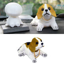 Car Vehicle Interior Ornament White Bobbing Head Nodding Dog White Brown  NEW