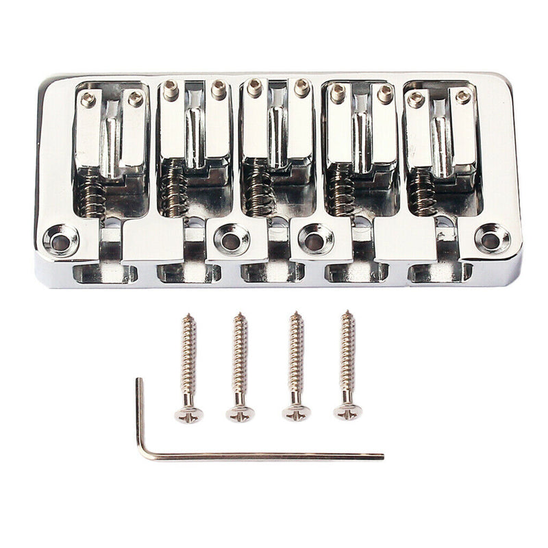 5 String Bridge for Electric Bass Guitar DIY Replacement Kits w/ Hex Wrench
