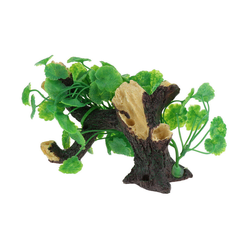 Green Terrarium Lifelike Plant Decorative Ornament for Reptiles Amphibians Fish