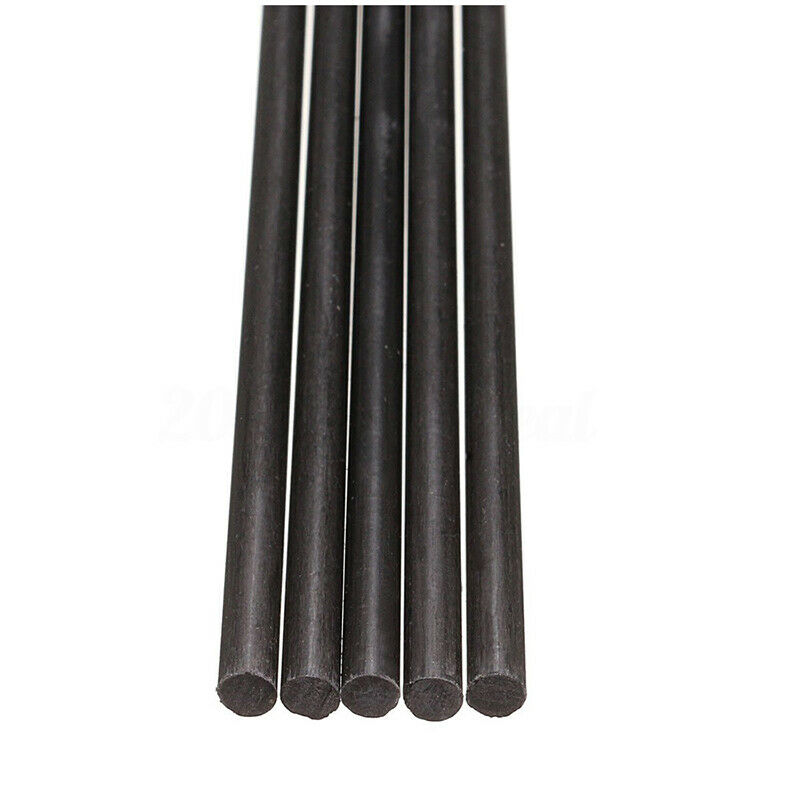 5Pcs 4mm Black Carbon Fibre Rods Rod 500mm Long For Sand-Table RC Airplane  N4C8