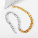 Punk Metal Thick Chain Choker Women Men Splicing Necklace Club Jewelry Gift