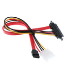 22 Pin 7+15 Female to 7PIN Female & LP4 Male SATA Data Power Extension Y