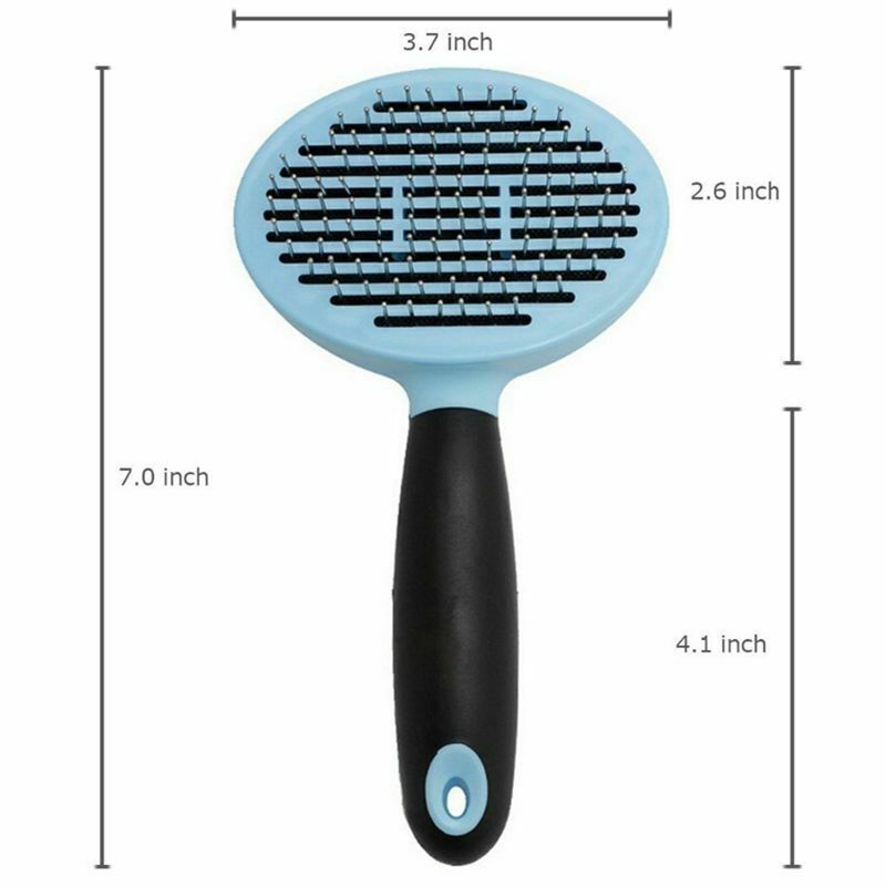 Pink Dog Cat Comb Shedding Tool Brush Comb Rake Pet Fur Grooming Quick Clea