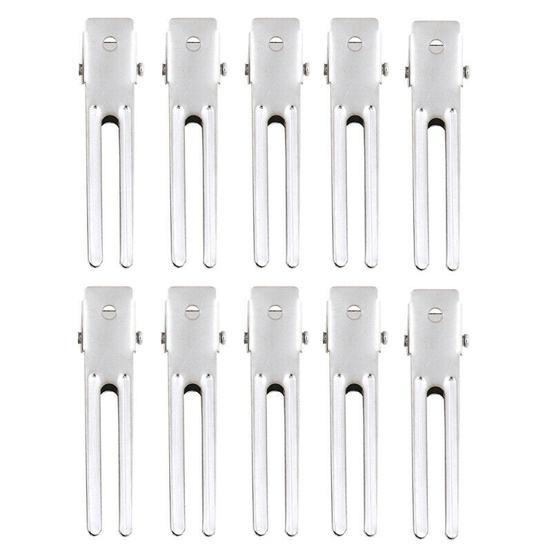 10 PCS SINGLE PRONG ALLIGATOR CLIPS with TEETH HAIR BOWS METAL CLIPSBX