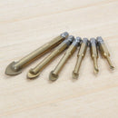 6pcs Tungsten Carbide TCT Glass Drill Bits Set Titanium Coated Power To