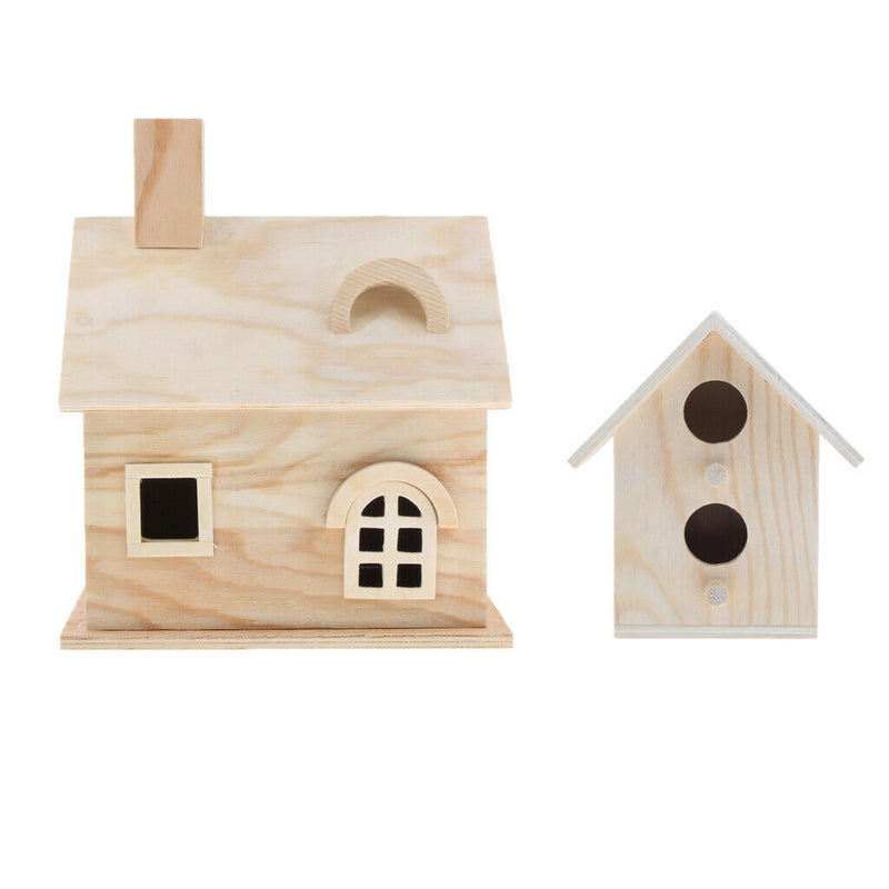 Comfort Cozy Woodland Cabin Birdhouse Outdoor Decor Hanging Bird House Habitat