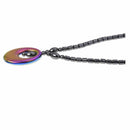 Black Hematite Gem Beads Oval Pendant Necklace 1.4x0.9" HOT