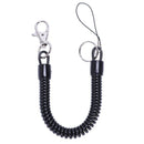 Key ring plastic spiral, flexible, with metal keyring, black